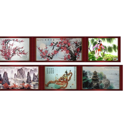 中式水墨画挂画免费su模型(1)