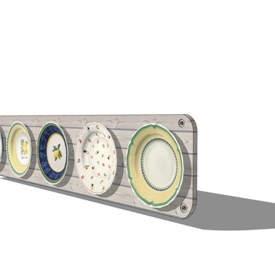 北欧墙饰碟子挂件免费su模型(1)