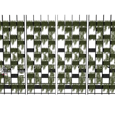 现代植物墙免费su模型(1)