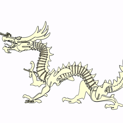 现代龙形摆件免费su模型(1)