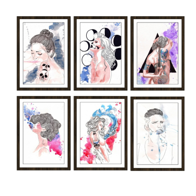 现代挂画相框免费su模型(1)