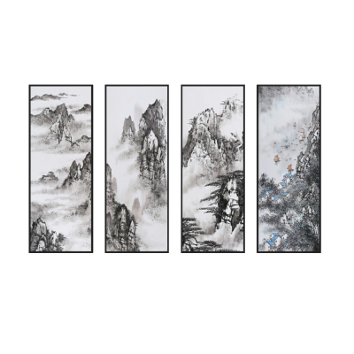 中式山水画免费su模型(1)