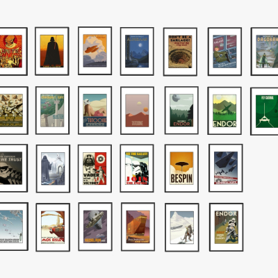 现代照片墙装饰画免费su模型(1)