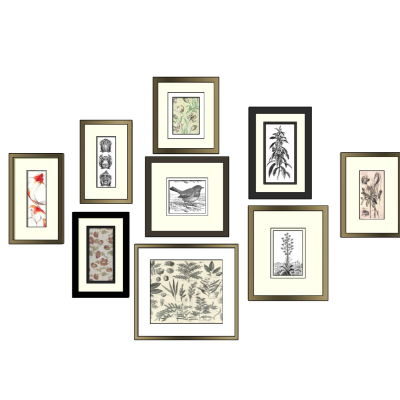 现代挂画装饰画免费su模型(1)