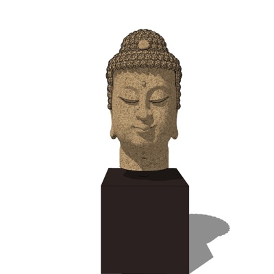 中式佛像装饰品免费su模型(1)