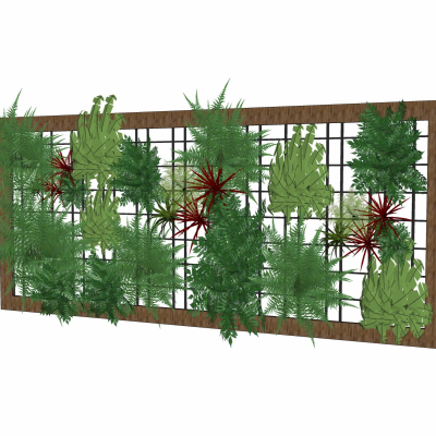 现代绿植背景墙免费su模型