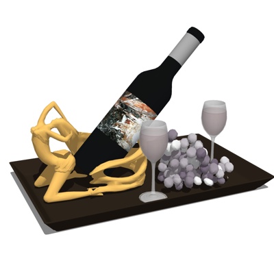 现代红酒酒杯摆件免费su模型(1)