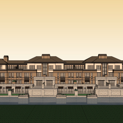 现代别墅外观免费su模型(1)