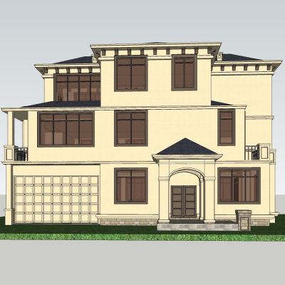 新古典别墅免费su模型(1)