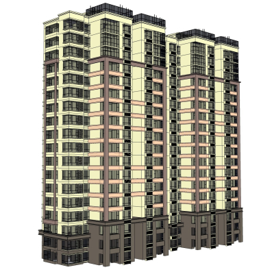 新古典高层公寓楼免费su模型(1)