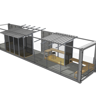 工业风集装箱住宅免费su模型(1)