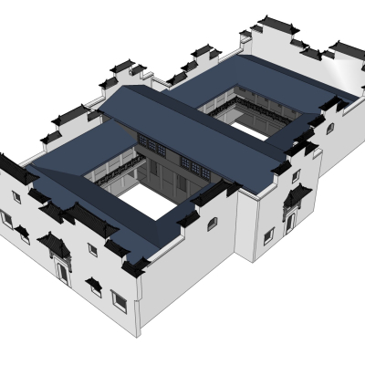 新中式庭院免费su模型(1)
