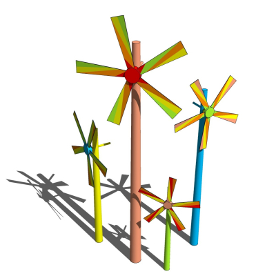 现代风车免费su模型(1)