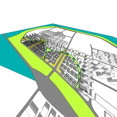 现代城市规划免费su模型(1)