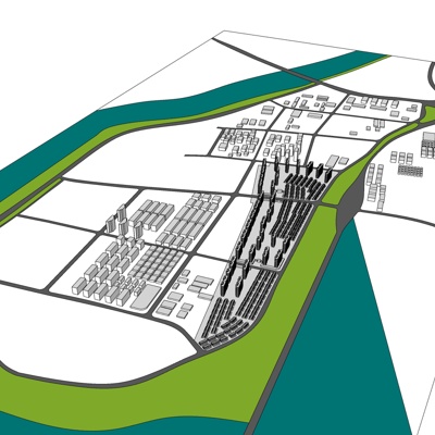 现代城市规划免费su模型(1)
