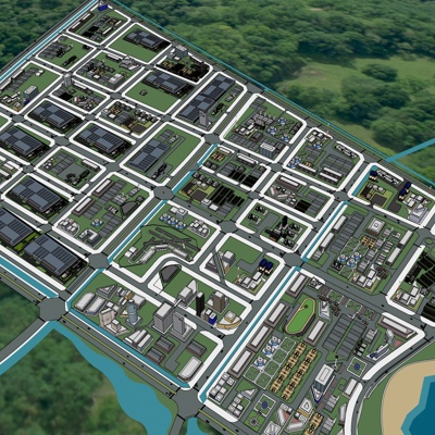 现代城市住宅规划免费su模型(1)