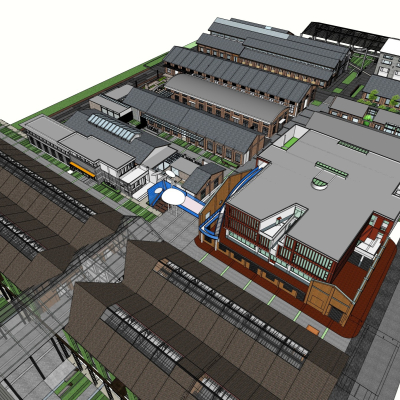 现代工业区规划免费su模型(1)