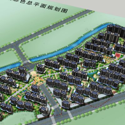现代小区规划免费su模型(1)