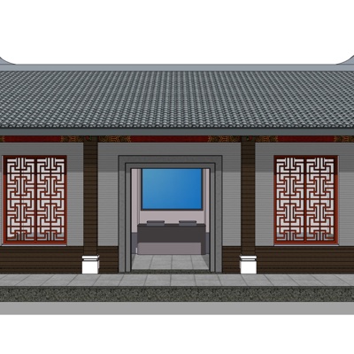 新中式公用卫生间免费su模型(1)