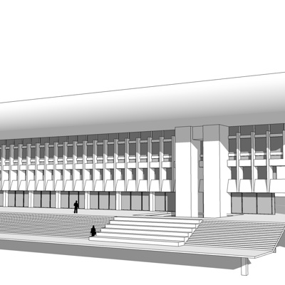 现代建筑外观免费su模型(1)