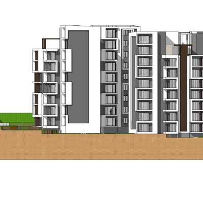 现代公寓楼免费su模型(1)