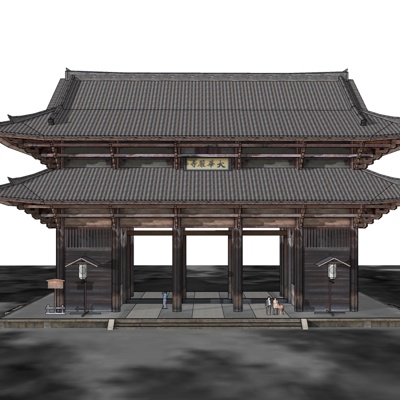 中式寺庙外观免费su模型(1)