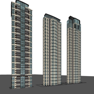 现代高层住宅免费su模型(1)