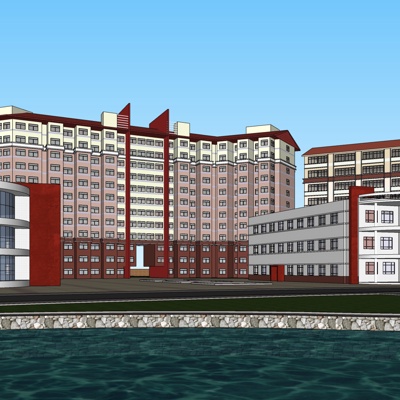 现代高层住宅免费su模型(1)