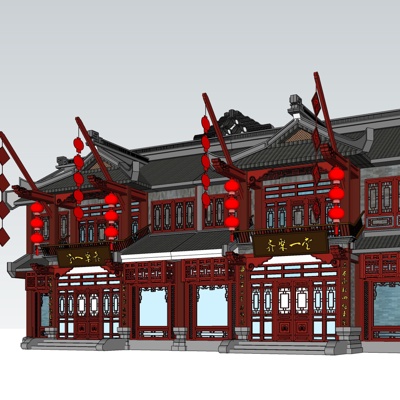 中式古建民房免费su模型(1)
