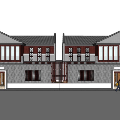 中式古建民房免费su模型(1)