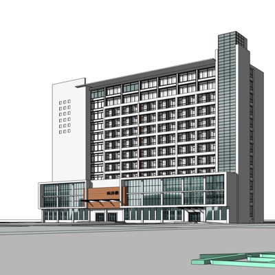 现代医院住院楼免费su模型(1)