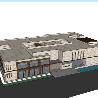 现代博物馆外观免费su模型(1)