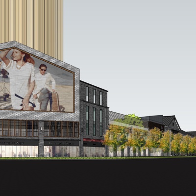 现代沿街商业建筑免费su模型(1)