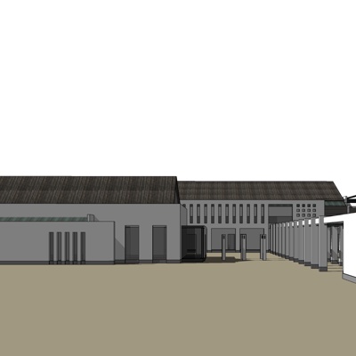 新中式房屋建筑免费su模型(1)