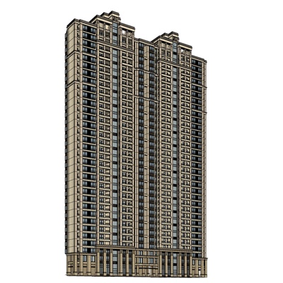欧式高层公寓免费su模型(1)