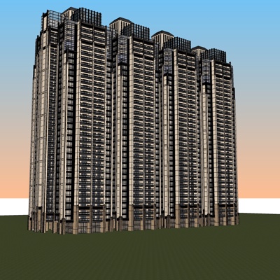 欧式高层住宅免费su模型(1)