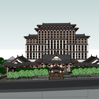 欧式酒店外观免费su模型(1)