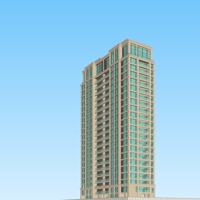 现代高层公寓免费su模型(1)