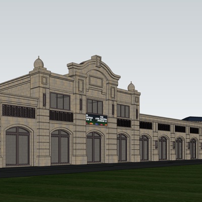 欧式沿街商业建筑免费su模型(1)