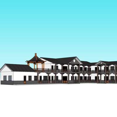 中式民房免费su模型(1)