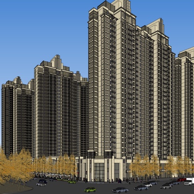 欧式高层小区免费su模型(1)