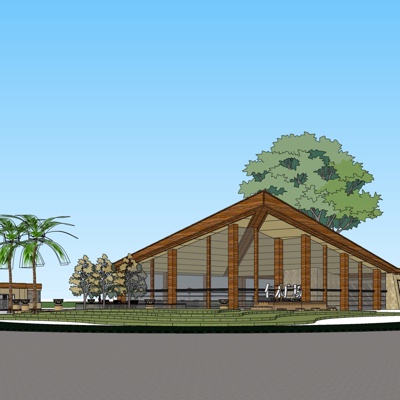 现代广场建筑免费su模型(1)