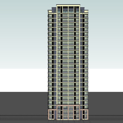 现代高层公寓免费su模型(1)