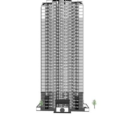 现代高层公寓免费su模型(1)