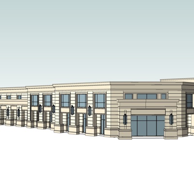 欧式沿街商业建筑免费su模型(1)