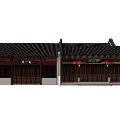 中式房屋建筑免费su模型(1)