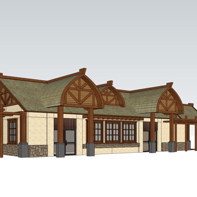 东南亚房屋建筑免费su模型(1)