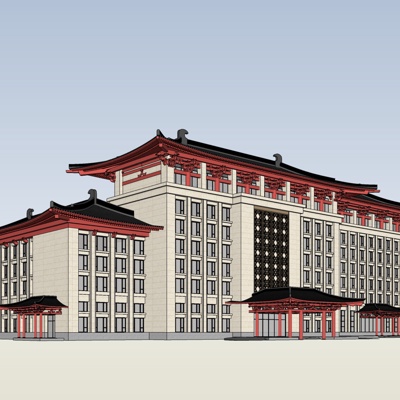 新中式酒店免费su模型(1)