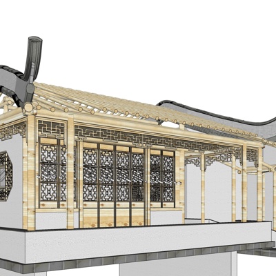 中式房屋建筑免费su模型(1)
