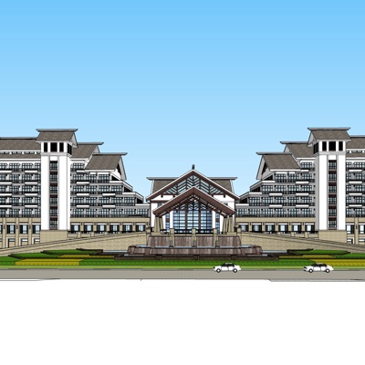 新中式酒店免费su模型(1)